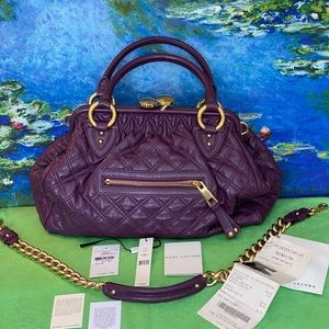 NWOT Marc Jacobs Quilted Aubergine/Brass Stam Handbag